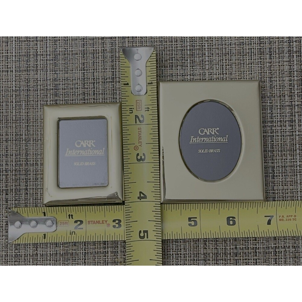 SOLD- CARR International Solid Brass Miniature Photo Frames Lot of Two Desktop - Picture 3 of 12